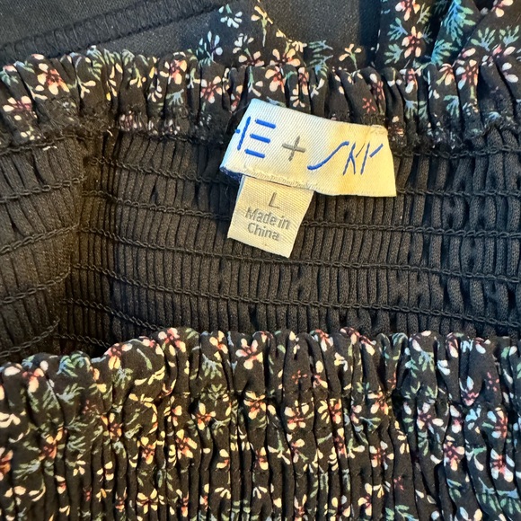 She+Sky brown skirt with white flowers and green leaves. Size large. - Picture 3 of 4